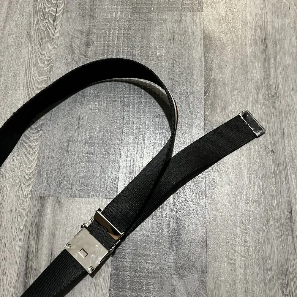 Ben Davis Adjustable One Size Gorilla Canvas Colorful Striped Buckle Logo Belt
